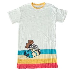 Minions White & Yellow Bob & Bear Sleep T-Shirt by Universal Studios Size Medium